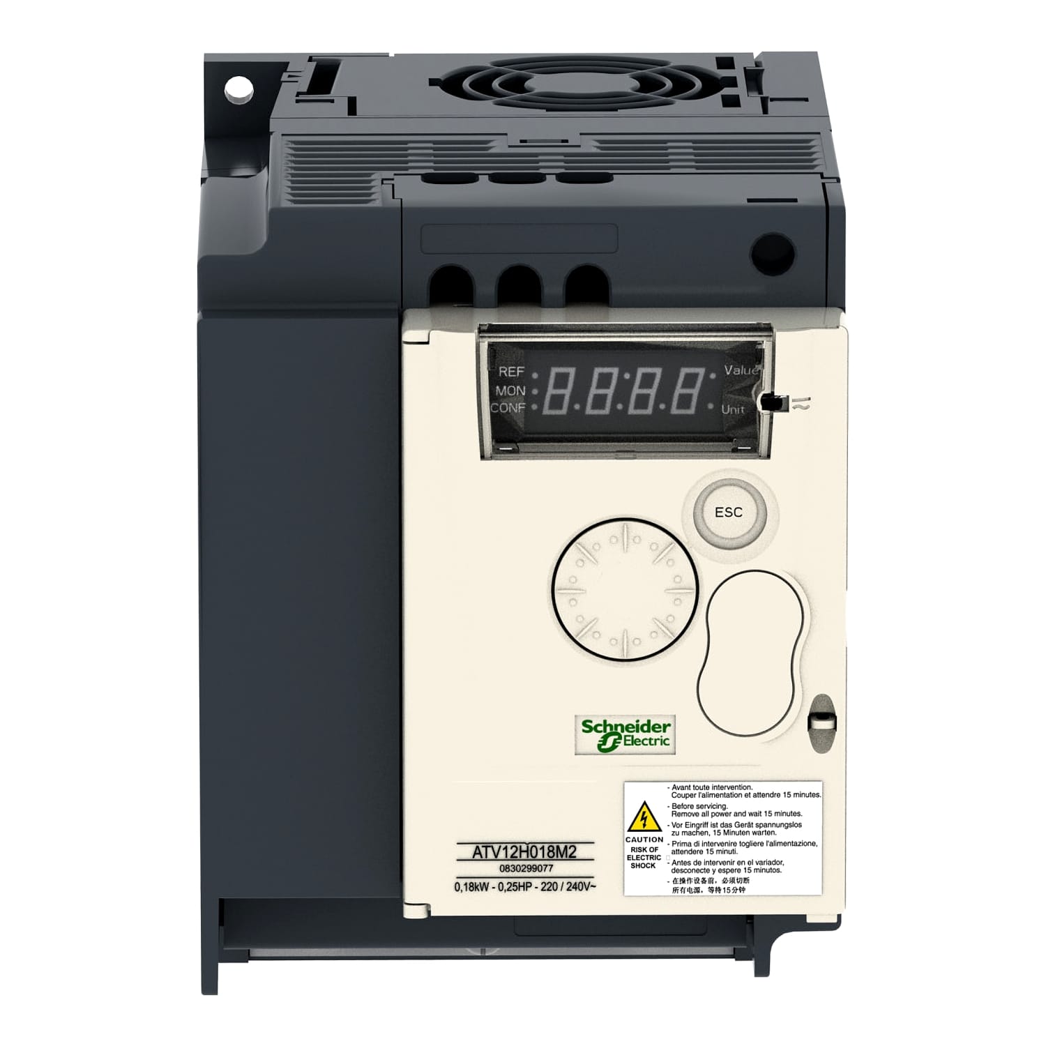 Variable Speed Drive, Altivar 12, 1.5kW, 2hp, 200 to 240V, 1 Phase, with heat sink - Image 2