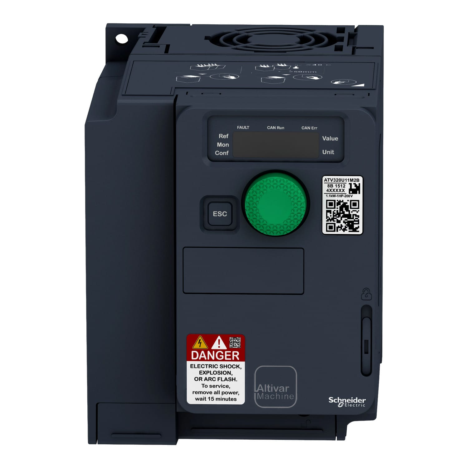 Variable Speed Drive, Altivar Machine ATV320, 2.2kW, 200 to 240V, 1 Phase, compact - Image 2