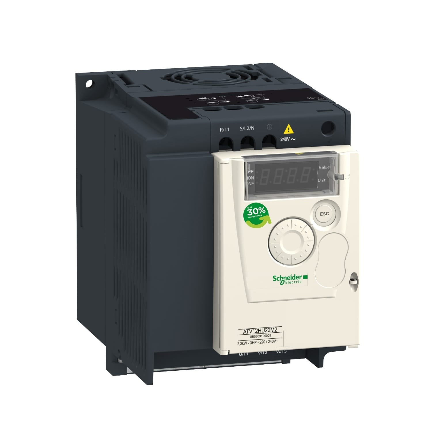 Variable Speed Drive, Altivar 12, 1.5kW, 2hp, 200 to 240V, 1 Phase, with heat sink