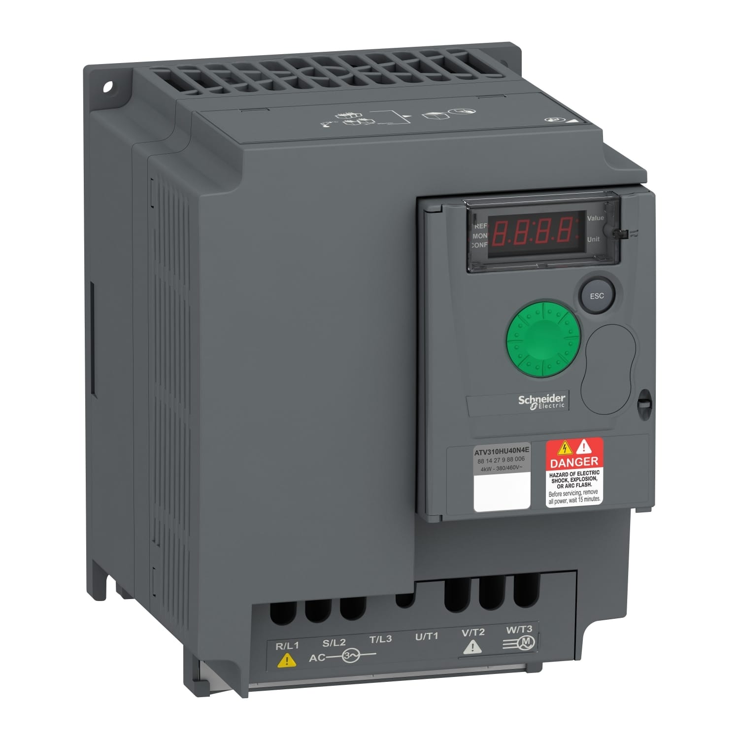 Variable Speed Drive, Easy Altivar 310, heavy duty, 4kW, 5hp, normal duty, 5.5kW, 7.5hp, 380 to 460V, without EMC